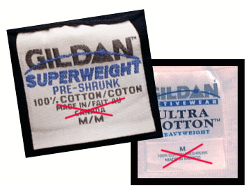 Gildan labels