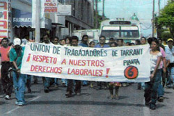 Garment workers march in Puebla